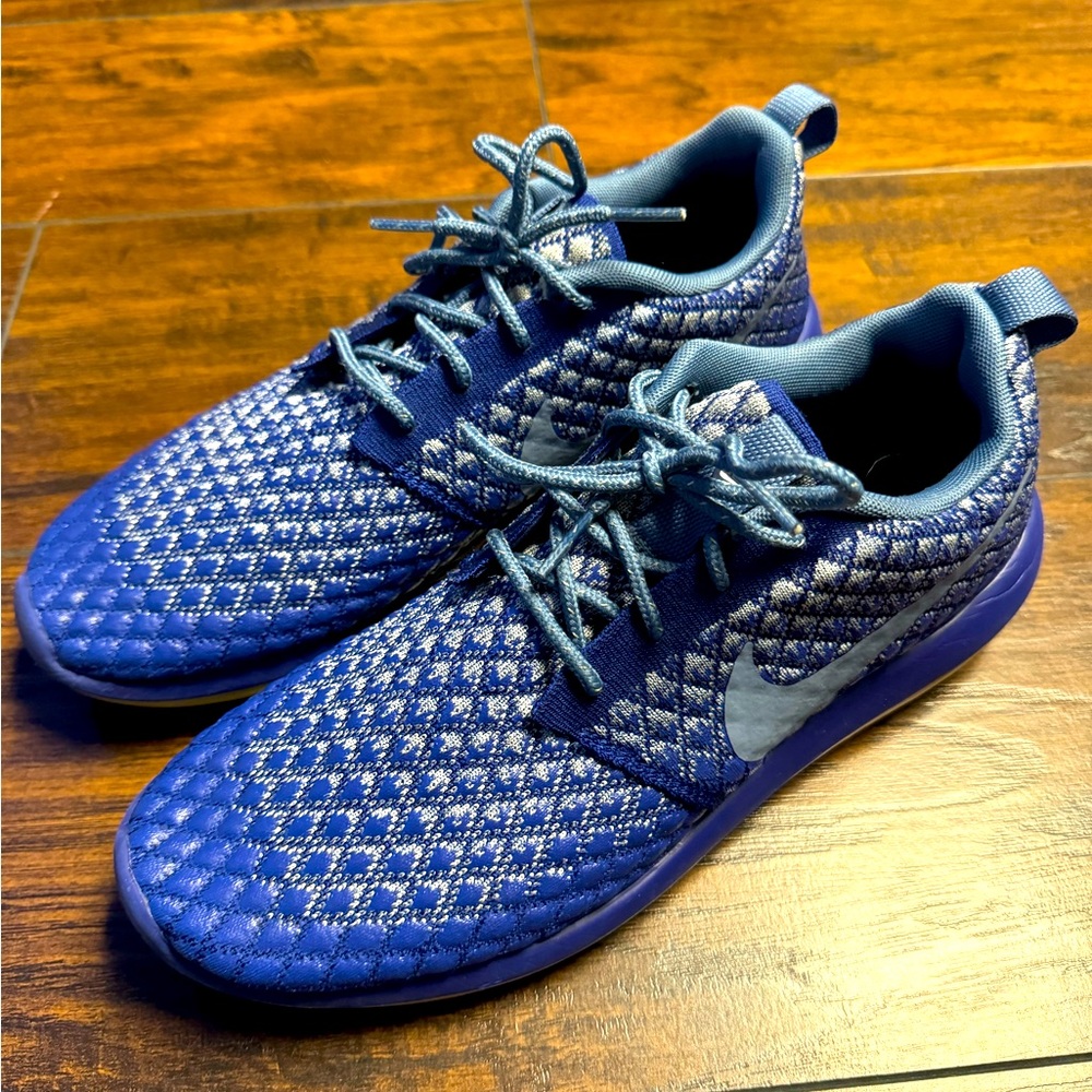 Nike Roshe Run Two Flyknit 365 Deep Royal Women Size 11 Men Size9 Insole Upgrade